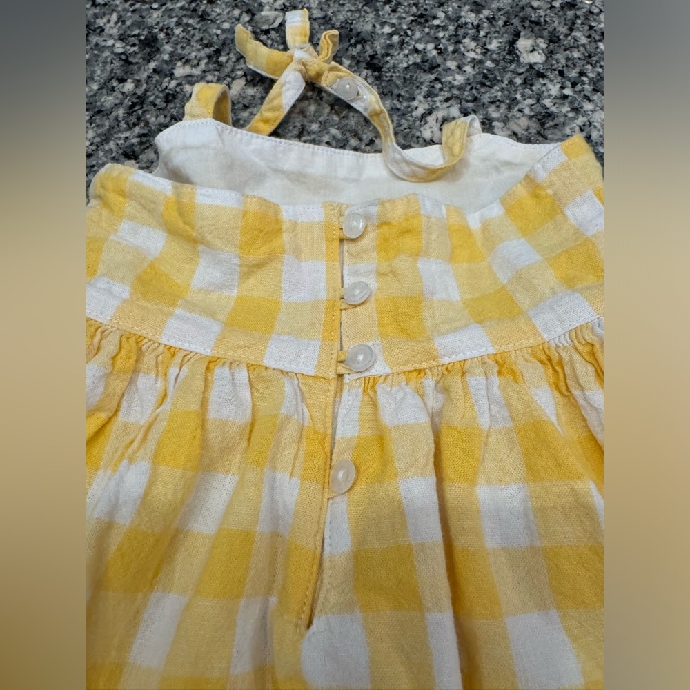 Hope & Henry Yellow Gingham Toddler Halter Flare Dress - Picture 4 of 8